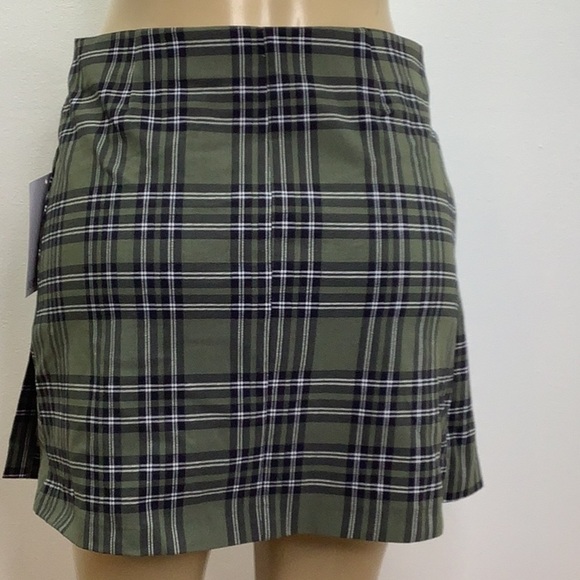 Joe BenBasset Size Large Green Checkered Pleated Elastic Waist Skirt. New - Picture 3 of 6